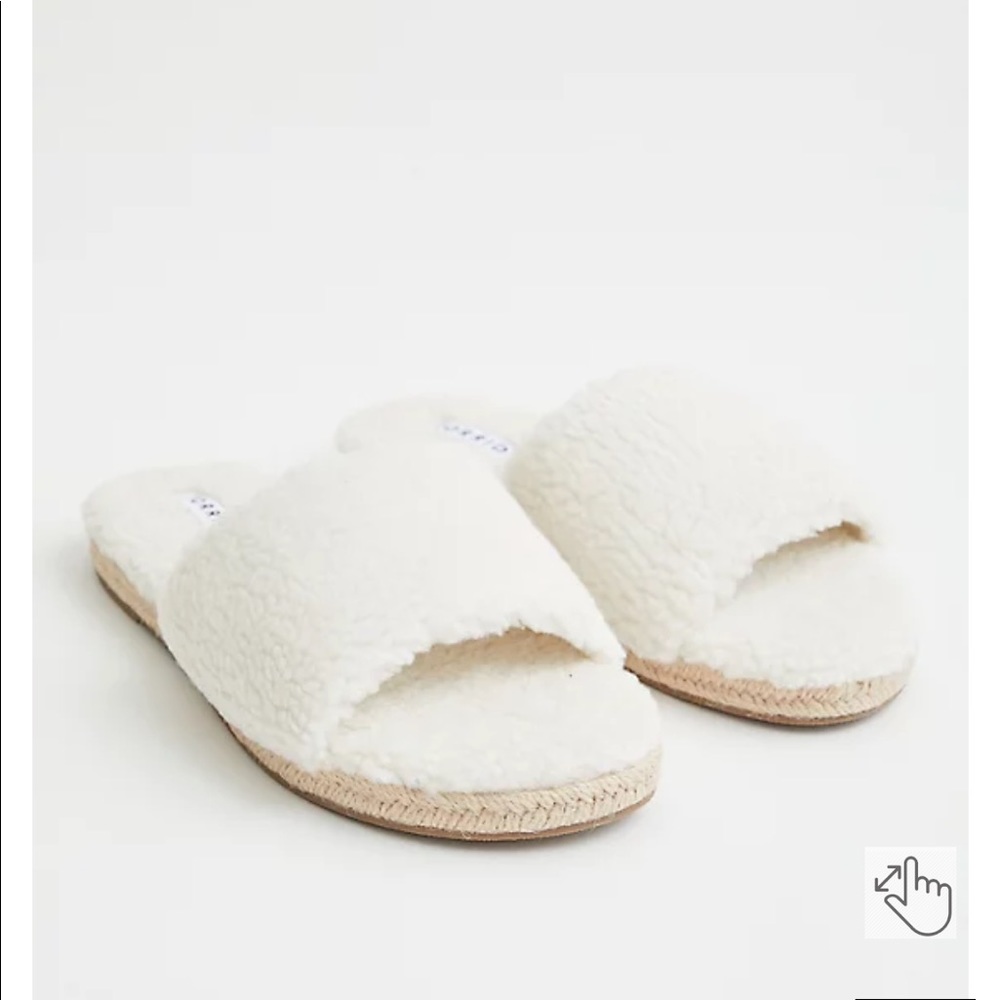Ivory Shearling slides
